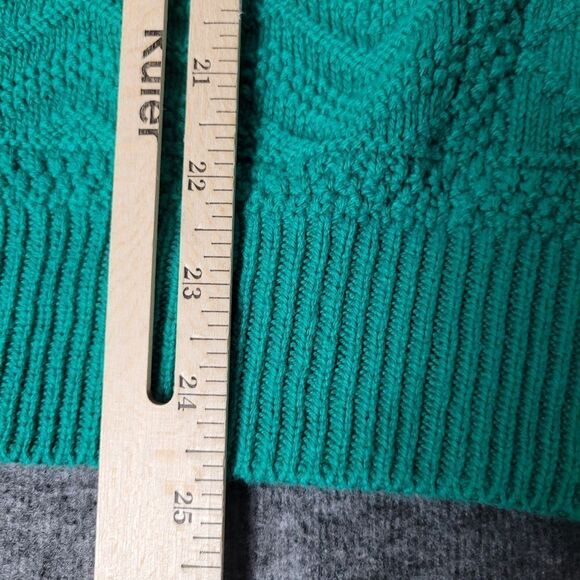 Vtg  Victoria Dry Goods Men's Size XL Green Chunky Knit Pullover Cotton Sweater - Picture 8 of 8